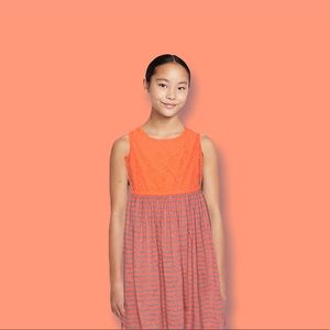 New** orange, gray dress! Size: 5 little girl!